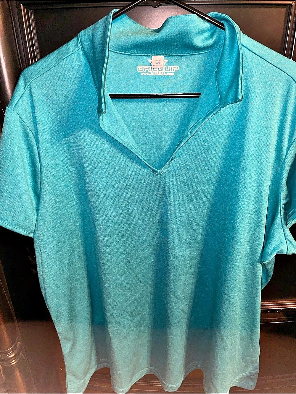 Driēquip Women's Athletic Teal Blue Collared Jersey 3XL